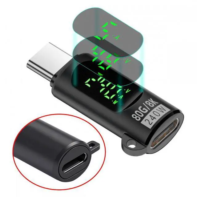Main image of CY USB5.0 80Gbps Male to Female Extension Adapter Smart LED Display with 240W 8K 5K Compatible with USB4.0 Thunderbolt3/4/5