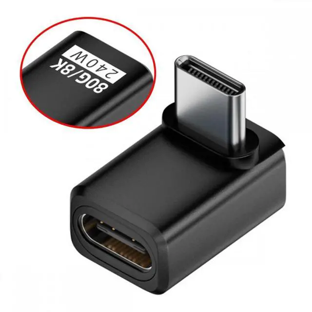 Alt view image 2 of 7 - CY USB5.0 80Gbps Male to Female Extension Adapter Down Up Angled with 240W 16K 8K 5K Compatible with USB4.0 Thunderbolt3/4/5