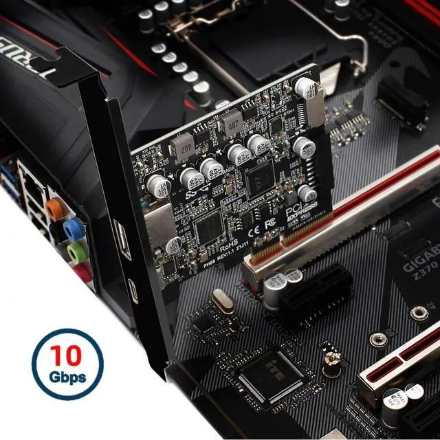 Alt view image 7 of 7 - Chenyang 10Gbps Type-E USB 3.1 Front Socket & USB3.0 19Pin/20Pin & Type-A USB-C to PCI-E Express Card Adapter ASM3142 VL822