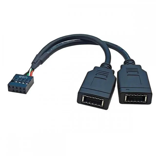 Main image of CY Cable Dual Port USB 3.1 Front Panel Socket Key-A Type-E to USB 2.0 9Pin 10Pin Mainboard Header Male Extension Cable