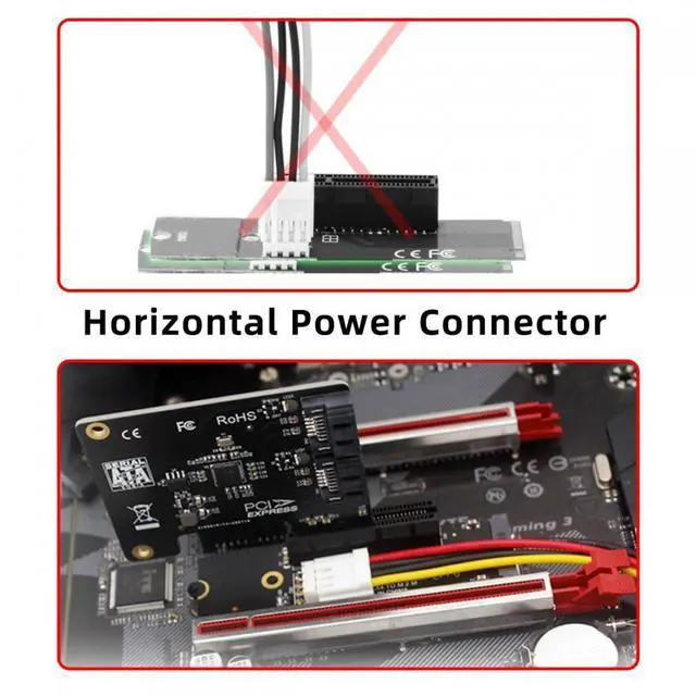 Alt view image 3 of 7 - Chenyang M.2 NGFF NVMe M-Key Extender to PCI-E X1 X4 X8 X16 Graphics Card Riser Adapter PCI-Express for M2 2260 2280
