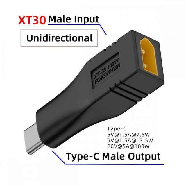 Alt view image 2 of 7 - Jimier XT30 Male Input SC100 Protocol to Type-C Male Output Fast Charging Adapter for RC Lipo Battery Quadcopter Laptop Phone