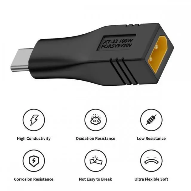 Alt view image 5 of 7 - Jimier XT30 Male Input SC100 Protocol to Type-C Male Output Fast Charging Adapter for RC Lipo Battery Quadcopter Laptop Phone
