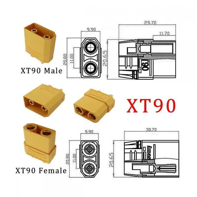 Alt view image 7 of 7 - Jimier XT90 Male to Male 10AWG Extension Cable Connector for RC Battery Portable Power Station Solar Panel