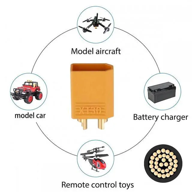 Alt view image 4 of 7 - Xiwai XT30 Male to Male 18AWG Extension Cable Connector for RC Battery Portable Power Station Solar Panel