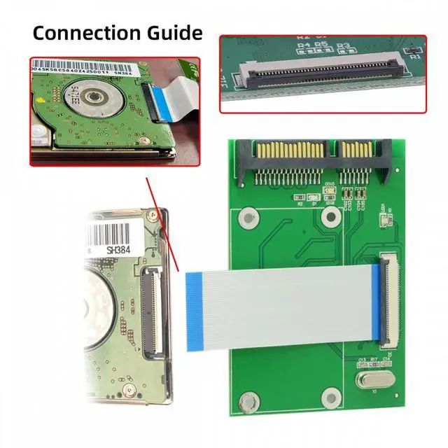 Alt view image 3 of 7 - CY 40 Pin ZIF LIF CE 1.8 Inch SSD/HDD Disk to SATA Adapter Board with LIF Flat Cable