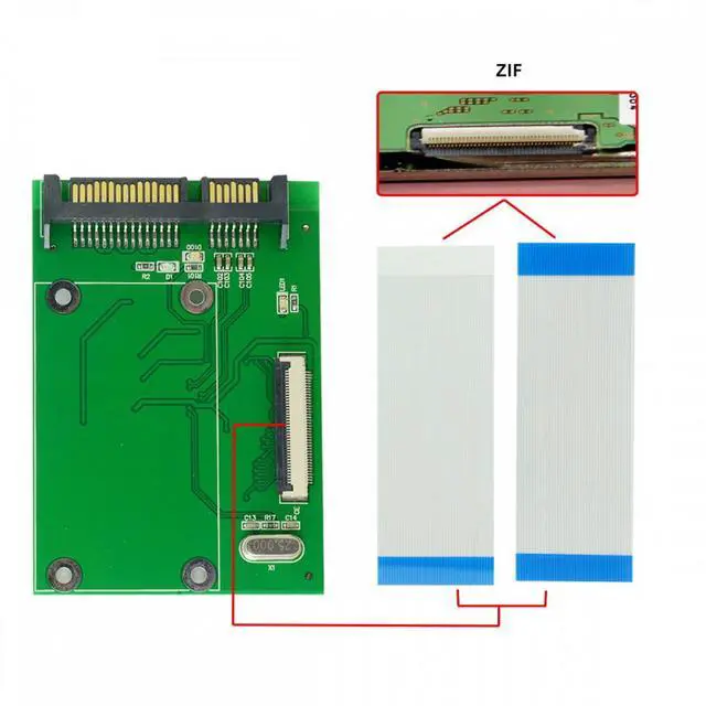 Alt view image 7 of 7 - CY 40 Pin ZIF LIF CE 1.8 Inch SSD/HDD Disk to SATA Adapter Board with LIF Flat Cable