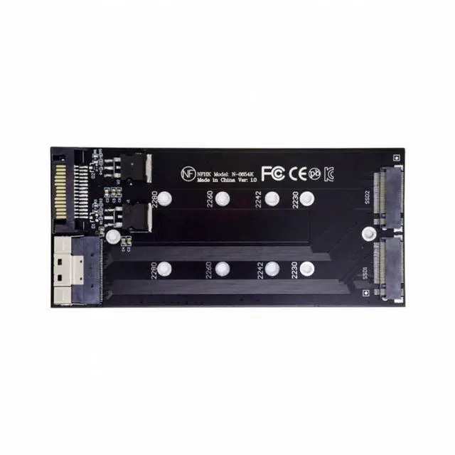 Alt view image 2 of 7 - CY Dual 2X NVME M.2 AHCI to PCIE Express 3.0 4.0 Slimline SFF-8654 8X Raid Card VROC Raid0 Hyper Adapter