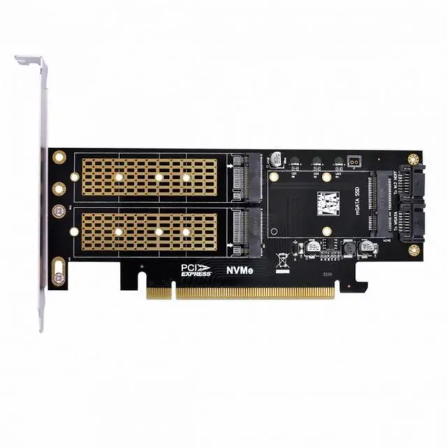 Main image of CY PCI Express PCI-E 3.0 Dual SATA to NGFF NVME MSATA M-Key B/M-key SSD Card Adapter 3in1