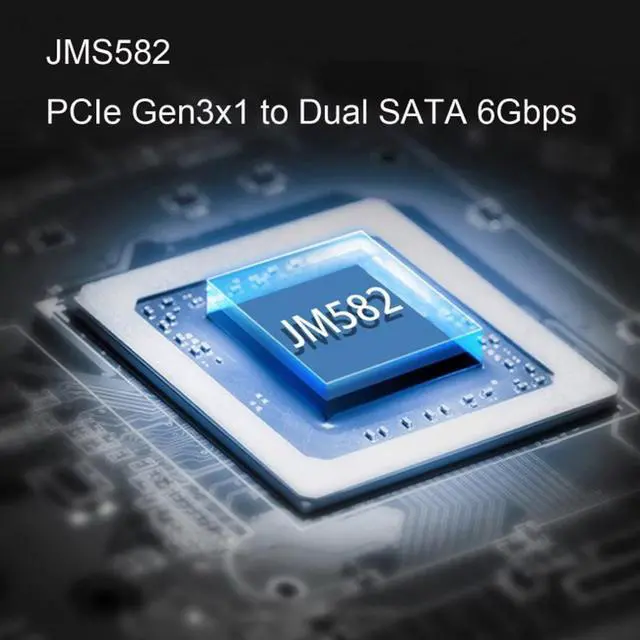 Alt view image 4 of 7 - CY NGFF Key A+E PCI Express to SATA 3.0 6Gbps Dual Ports Adapter Converter Hard Drive Extension Card JMB582 2230