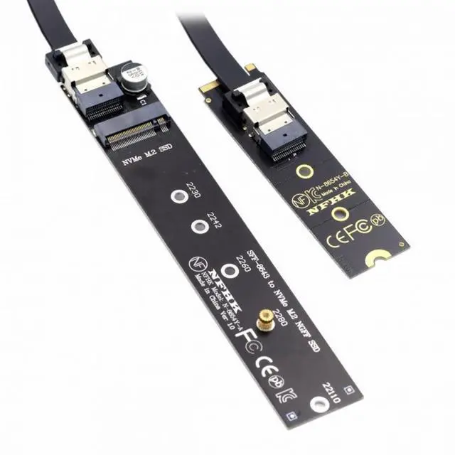 Main image of CY NGFF M-Key NVME Male to Female Extension Cable 40cm with SFF-8654 Connector for Mainboard SSD 2280/22110