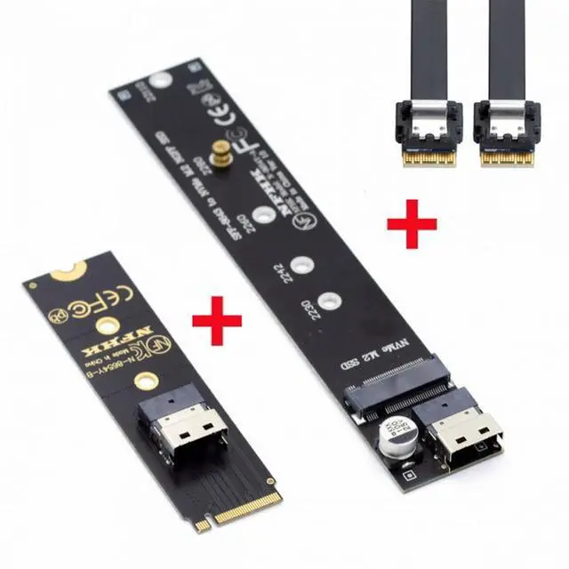 Alt view image 2 of 7 - CY NGFF M-Key NVME Male to Female Extension Cable 40cm with SFF-8654 Connector for Mainboard SSD 2280/22110