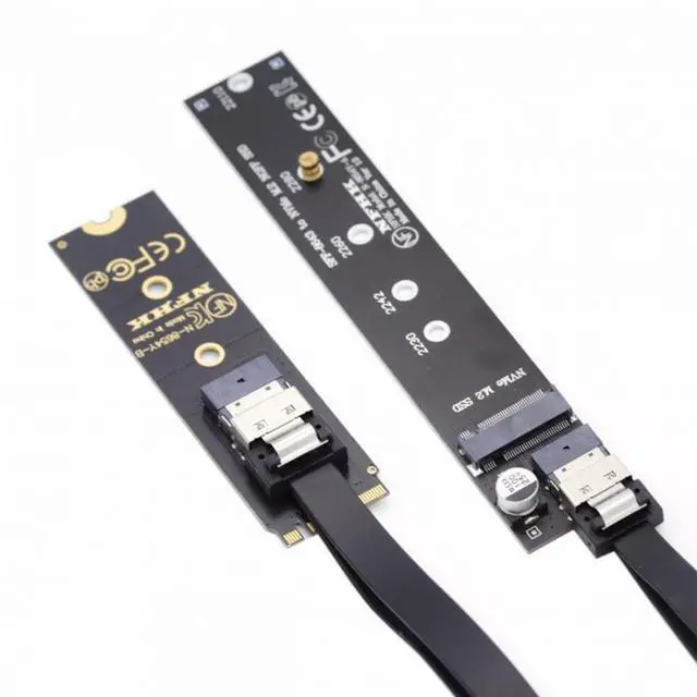 Alt view image 3 of 7 - CY NGFF M-Key NVME Male to Female Extension Cable 40cm with SFF-8654 Connector for Mainboard SSD 2280/22110