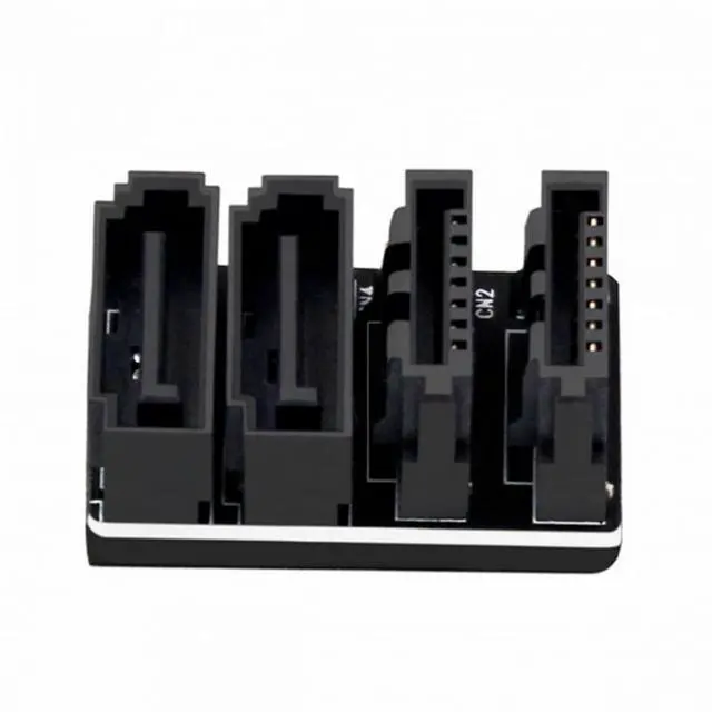 Alt view image 2 of 7 - CY Dual SATA 7Pin Female to 7Pin Male 360 Degree Angled Adapter Low Profile for Desktops SSD HDD Mainboard Motherboard