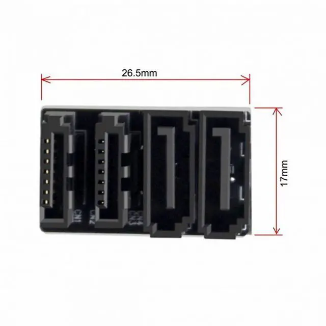 Alt view image 6 of 7 - CY Dual SATA 7Pin Female to 7Pin Male 360 Degree Angled Adapter Low Profile for Desktops SSD HDD Mainboard Motherboard