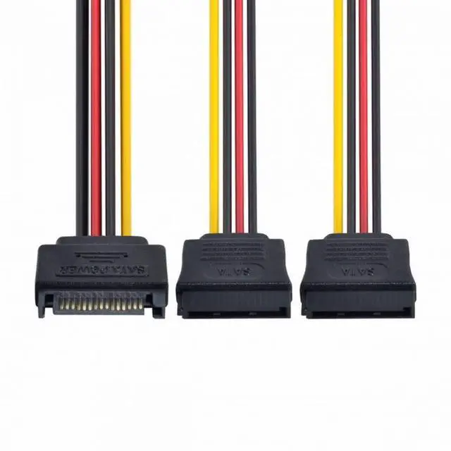 Alt view image 7 of 7 - CY SATA II Hard Disk Power Male to 2 Female Splitter Y 1 to 2 Extension Cable