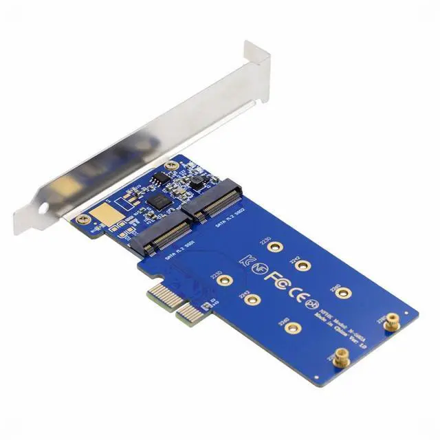 Alt view image 3 of 7 - CY Dual SATA NGFF Key B+M SSD to PCI-E 1x Motherboard Desktop Adapter Converter SSD Card JMB582 2280