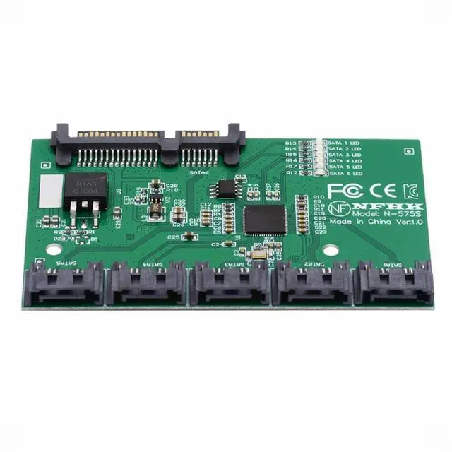 Alt view image 2 of 7 - CY SATA 3.0 6Gbps 1 to 5 Splitter Ports HUB Adapter Converter PM Multiplier Port Selector JMB575