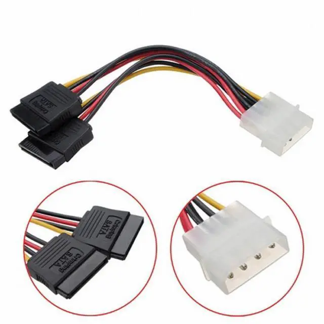 Alt view image 2 of 7 - CY IDE to Dual SATA II 15pin Y Splitter 10cm Hard Disk Power Supply Extension Cable