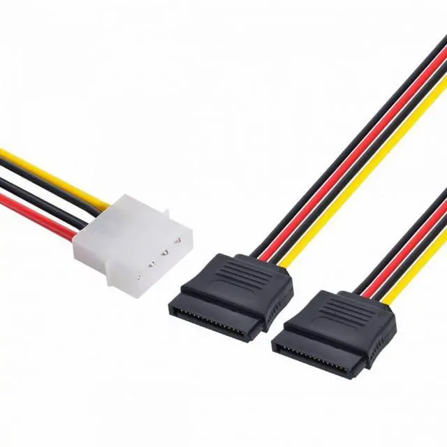 Alt view image 7 of 7 - CY IDE to Dual SATA II 15pin Y Splitter 10cm Hard Disk Power Supply Extension Cable