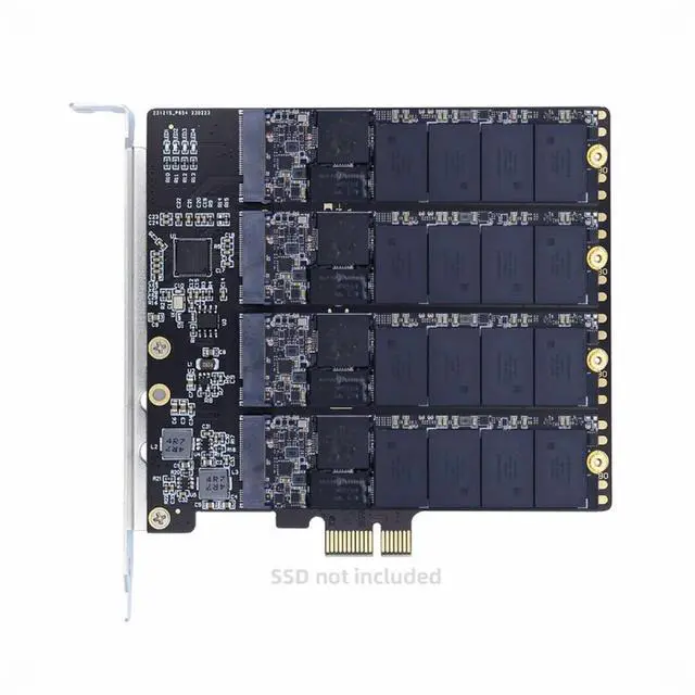 Alt view image 3 of 7 - CY Four SATA NGFF Key B+M SSD to PCI-E 1x Mainboard Desktop Adapter Converter SSD Card ASM1064 2280