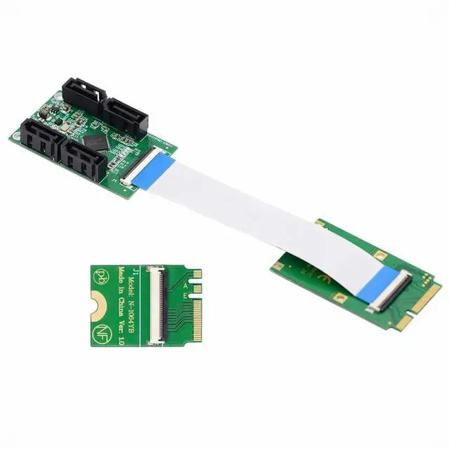 Main image of CY Mini PCI-E PCI Express & NGFF A+E Key to SATA 3.0 Four Ports Adapter Cable 6Gbps Hard Drive Extension Card for SSD