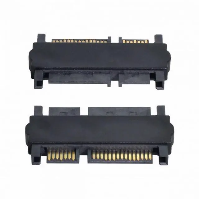 Alt view image 4 of 7 - CY 3.5" 2.5inch SATA 22Pin 7+15 Male to SATA 22P 7+15 Male extension convertor Straight adapter