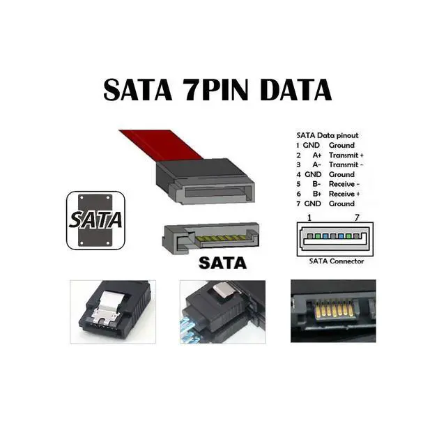 Alt view image 7 of 7 - CY 3.5" 2.5inch SATA 22Pin 7+15 Male to SATA 22P 7+15 Male extension convertor Straight adapter