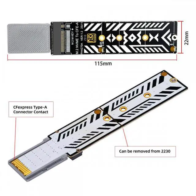 Alt view image 7 of 7 - CY CFexpress Type-A to NVME 2230 2240 2260 2280 Memory Card Kit Case CFE CFA NGFF M-key Adapter for Camera 8K RAW PCIe Expansion