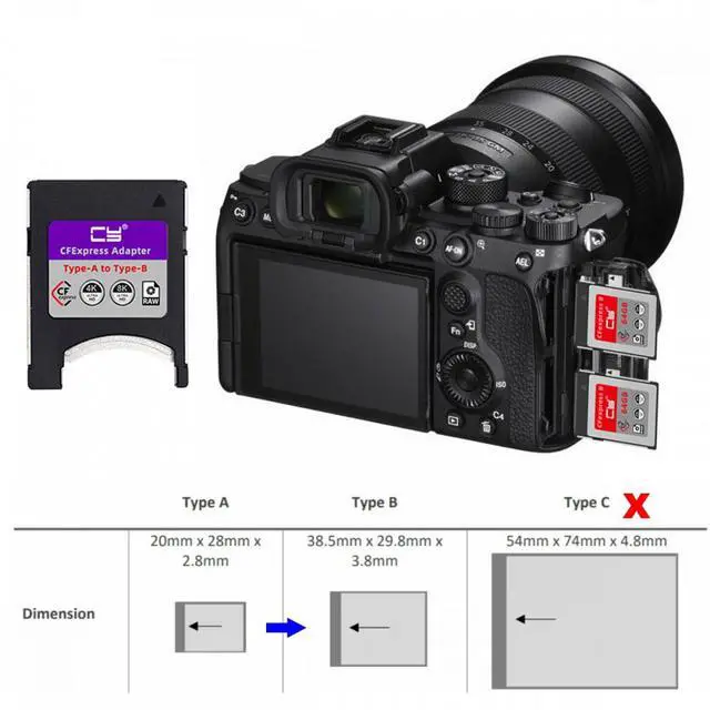 Alt view image 4 of 7 - CY CFexpress Type-A to Type-B Memory Card Kit Case CFE CFA to CFB Adapter Compatible with Camera 8K RAW PCIe Expansion