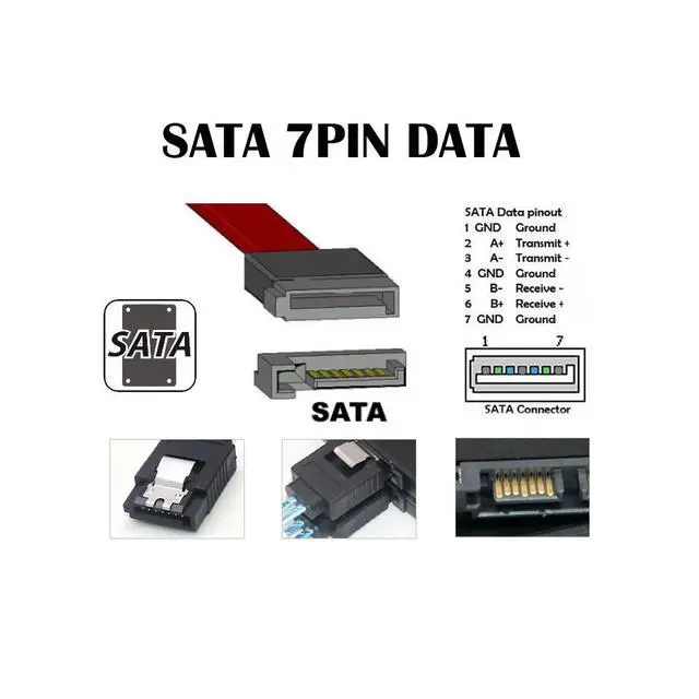 Alt view image 6 of 6 - CY 2pcs/lot SATA 7Pin Male to ESATA Female & External ESATA to SATA Adapter Extender for SSD Disk