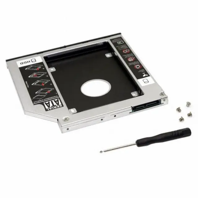 Alt view image 5 of 7 - CY SATA 22pin HDD HD Hard Disk Drive Caddy Case for 9.5mm Universal Laptop CD / DVD-ROM Optical Bay