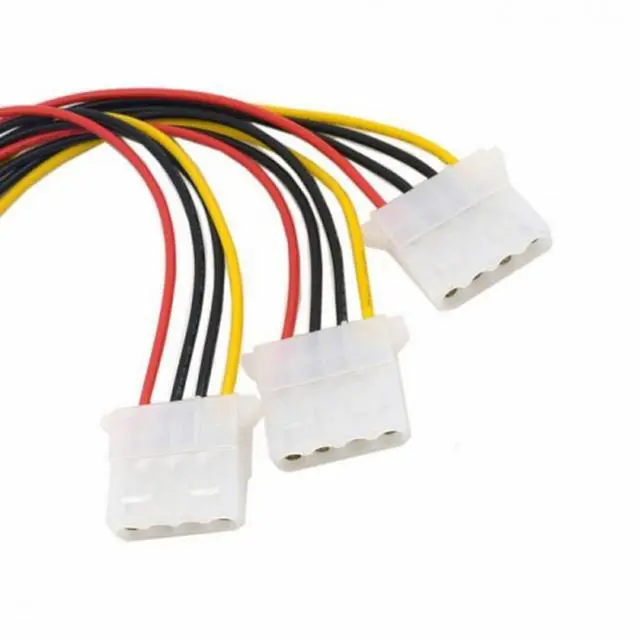 Alt view image 3 of 7 - CY IDE 4 Pin Male to 3 IDE Female Y Type Splitter Power supply Extension Cable 10cm for Hard Disk