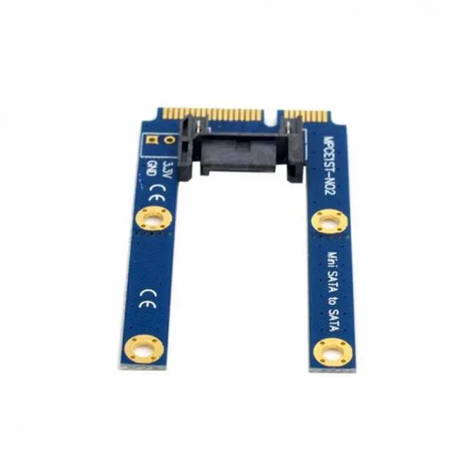 Alt view image 2 of 7 - CY 50mm Mini PCI-E mSATA SSD to Flat SATA 7pin Hard Disk Drive PCBA Extension Adapter
