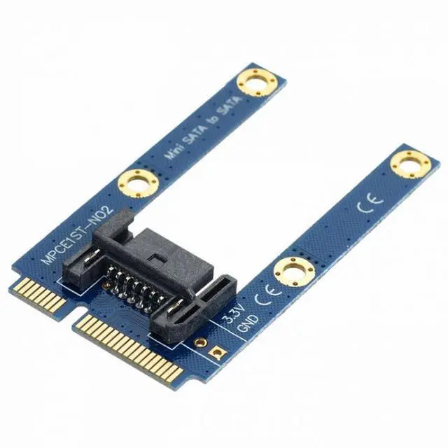 Alt view image 6 of 7 - CY 50mm Mini PCI-E mSATA SSD to Flat SATA 7pin Hard Disk Drive PCBA Extension Adapter
