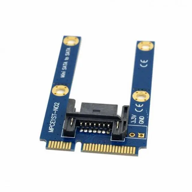Alt view image 3 of 7 - CY 50mm Mini PCI-E mSATA SSD to Flat SATA 7pin Hard Disk Drive PCBA Extension Adapter