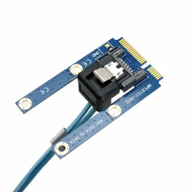 Alt view image 4 of 7 - CY 50mm Mini PCI-E mSATA SSD to Flat SATA 7pin Hard Disk Drive PCBA Extension Adapter