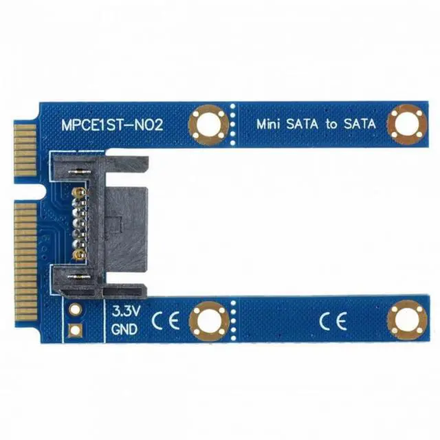 Alt view image 7 of 7 - CY 50mm Mini PCI-E mSATA SSD to Flat SATA 7pin Hard Disk Drive PCBA Extension Adapter