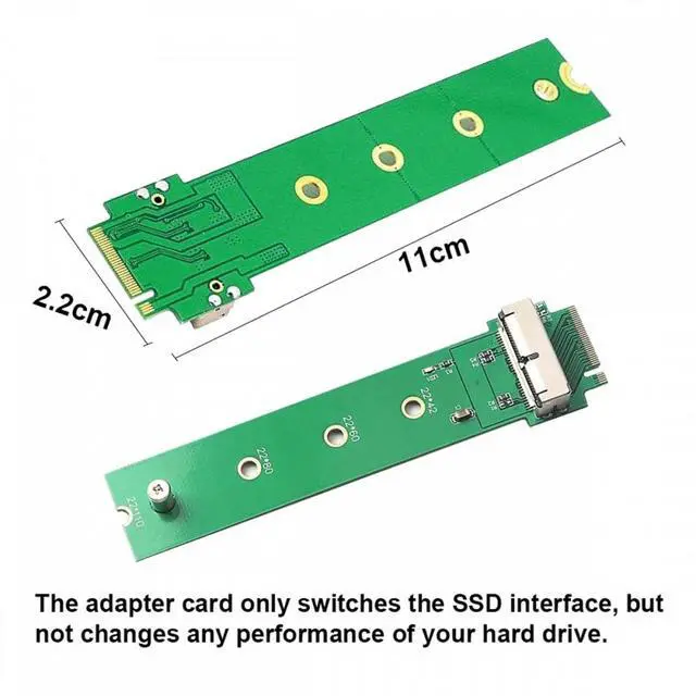 Alt view image 4 of 7 - CY PCI Express PCI-E 4X M.2 NGFF M-Key to 12Pin+16Pin Contacts SSD Convert Card for 2013 2014 2015 2016 2017 Mac A1493 A1502 A1465 A1466
