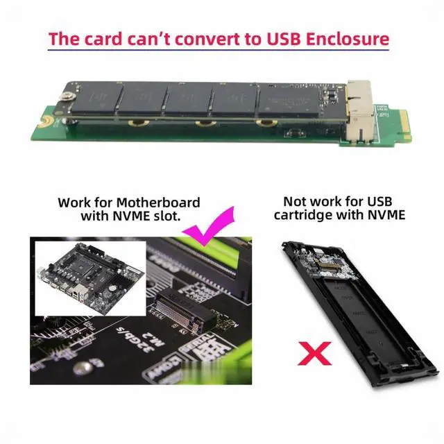 Alt view image 3 of 7 - CY PCI Express PCI-E 4X M.2 NGFF M-Key to 12Pin+16Pin Contacts SSD Convert Card for 2013 2014 2015 2016 2017 Mac A1493 A1502 A1465 A1466