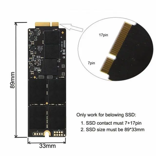 Alt view image 4 of 7 - CY 2.5" SATA 22pin to MAC A1425 A1398 MC975 MC976 MD212 MD213 ME662 ME664 ME665 SSD Disk Case Enclosure White