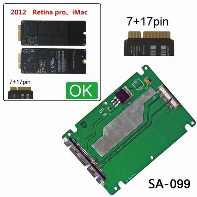 Alt view image 7 of 7 - CY 2.5" SATA 22pin to MAC A1425 A1398 MC975 MC976 MD212 MD213 ME662 ME664 ME665 SSD Disk Case Enclosure White