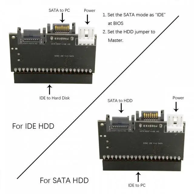 Alt view image 5 of 7 - CY IDE 100 133 PATA to Dual Serial SATA 7PIN Adapter Reversible Converter for Hard Disk Drive