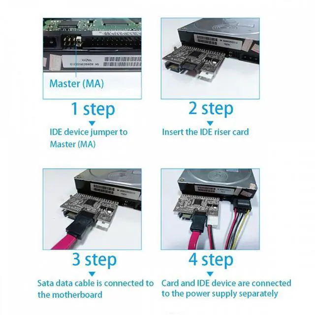 Alt view image 6 of 7 - CY IDE 100 133 PATA to Dual Serial SATA 7PIN Adapter Reversible Converter for Hard Disk Drive