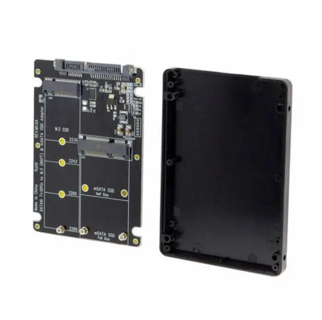 Main image of CY 2 in 1 Combo M.2 NGFF B-key mSATA SSD to SATA 3.0 Adapter Converter Case Enclosure
