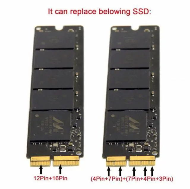 Alt view image 7 of 7 - CY 12+16pin 2014 2015 Macbook to M.2 NGFF M-Key AHCI SSD Convert Card for A1493 A1502 A1465 A1466