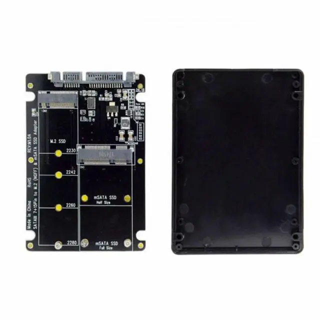 Alt view image 2 of 7 - CY 2 in 1 Combo M.2 NGFF B-key mSATA SSD to SATA 3.0 Adapter Converter Case Enclosure