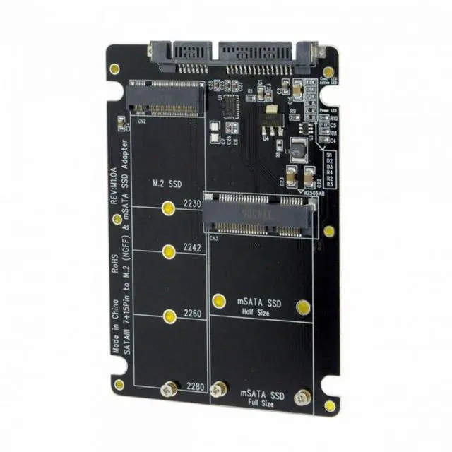 Alt view image 7 of 7 - CY 2 in 1 Combo M.2 NGFF B-key mSATA SSD to SATA 3.0 Adapter Converter Case Enclosure