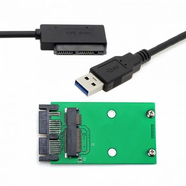 Alt view image 2 of 7 - CY USB 3.0 to mSATA 50Pin SSD 1.8" Micro SATA 7+9 16pin Adapter Add on Cards PCBA