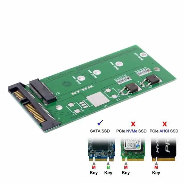 Alt view image 3 of 7 - CY M.2 NGFF B/M-key 2 Lane SSD to 7mm 2.5" SATA 22pin hard disk case PCBA for E431 E531 X240S Y410P Y510P